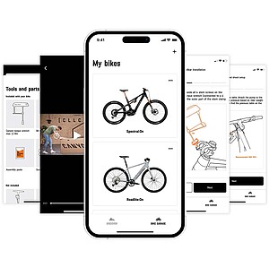 Canyon Smartphone App. Bilder einer App für Smartphones.