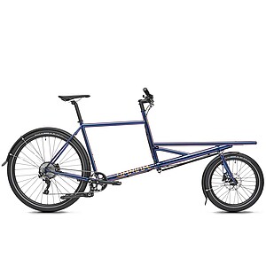 Cargobike Typenkunde. Blaues Transportrad von Omnium.