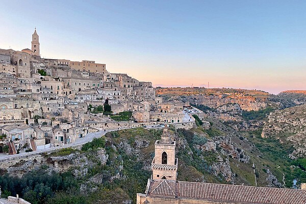 Fahrrad Tandem Reise Italien. Antique Stadt Matera