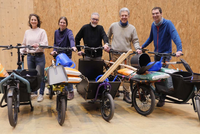 Testpersonen mit Cargobikes