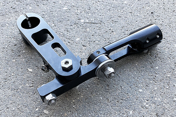 Teil der Lenkung eines Cargobikes