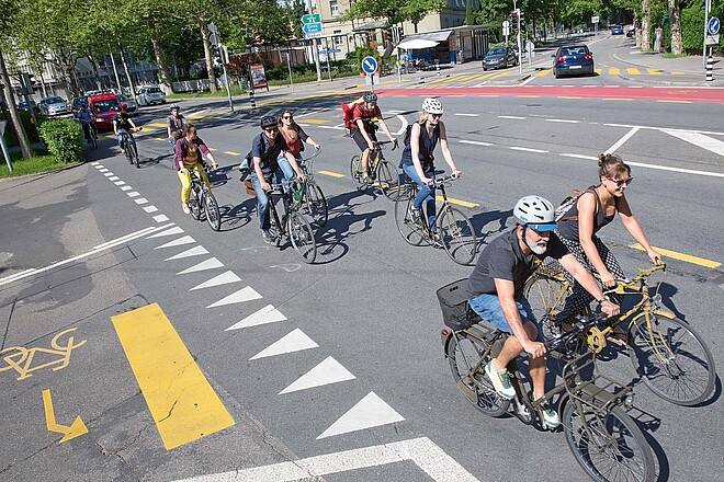 Das Veloweggesetz ist da. Velohauptroute in Bern.