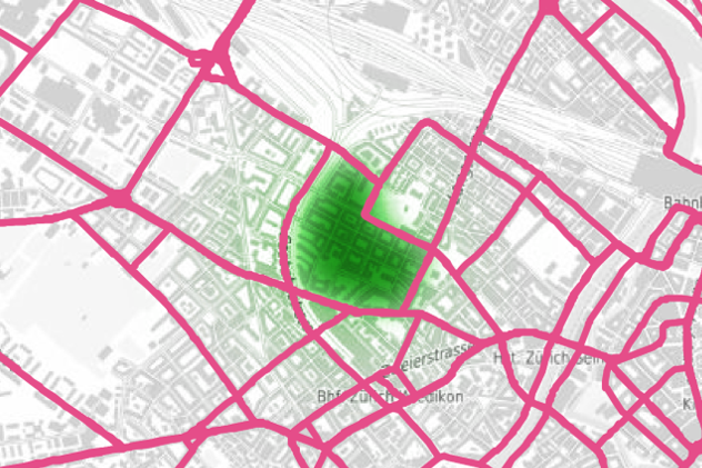 Einer der ersten "Quartierblöcke" im Quartier Aussershil in Zürich.