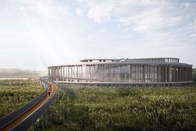 Ein Haus steht im Grünen