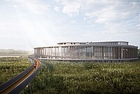 Ein Haus steht im Grünen