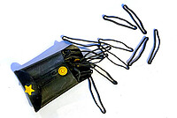 Haushaltsgummis aus Veloschlauch mit Tasche mit Sternen